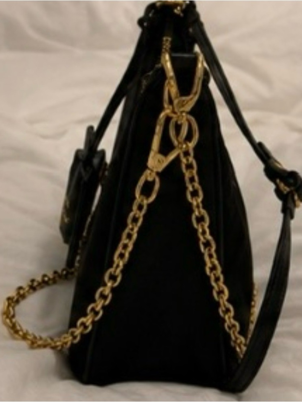 Prada Black Nylon Crossbody with Gold Chain - Picture 2 of 4